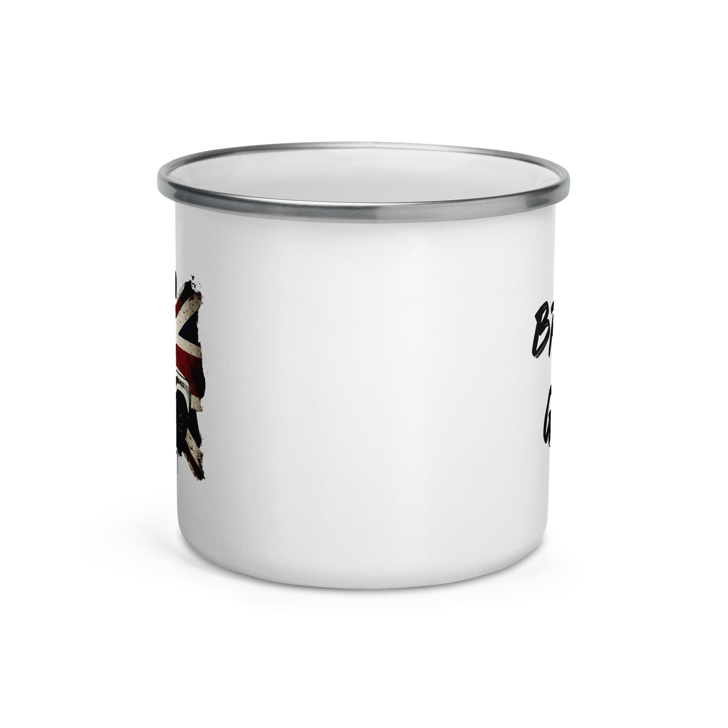 British-Garage-Emailletasse mit 90er-Defender-Aufdruck