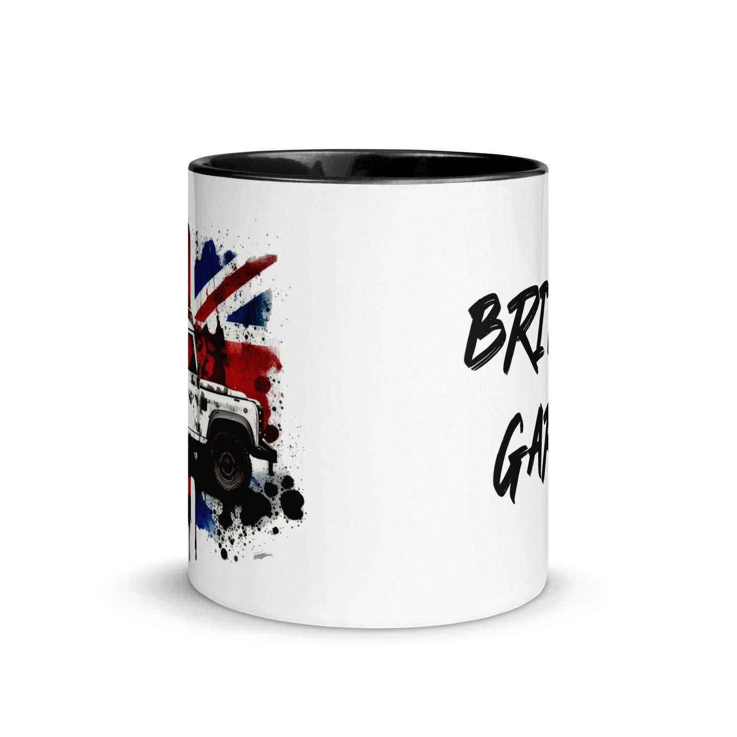 British-Garage-Tasse mit Defender110-Aufdruck