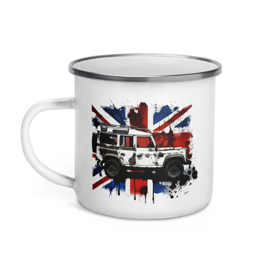 British Garage Enamel Mug Defender 110 - ONE LIFE LIVE IT