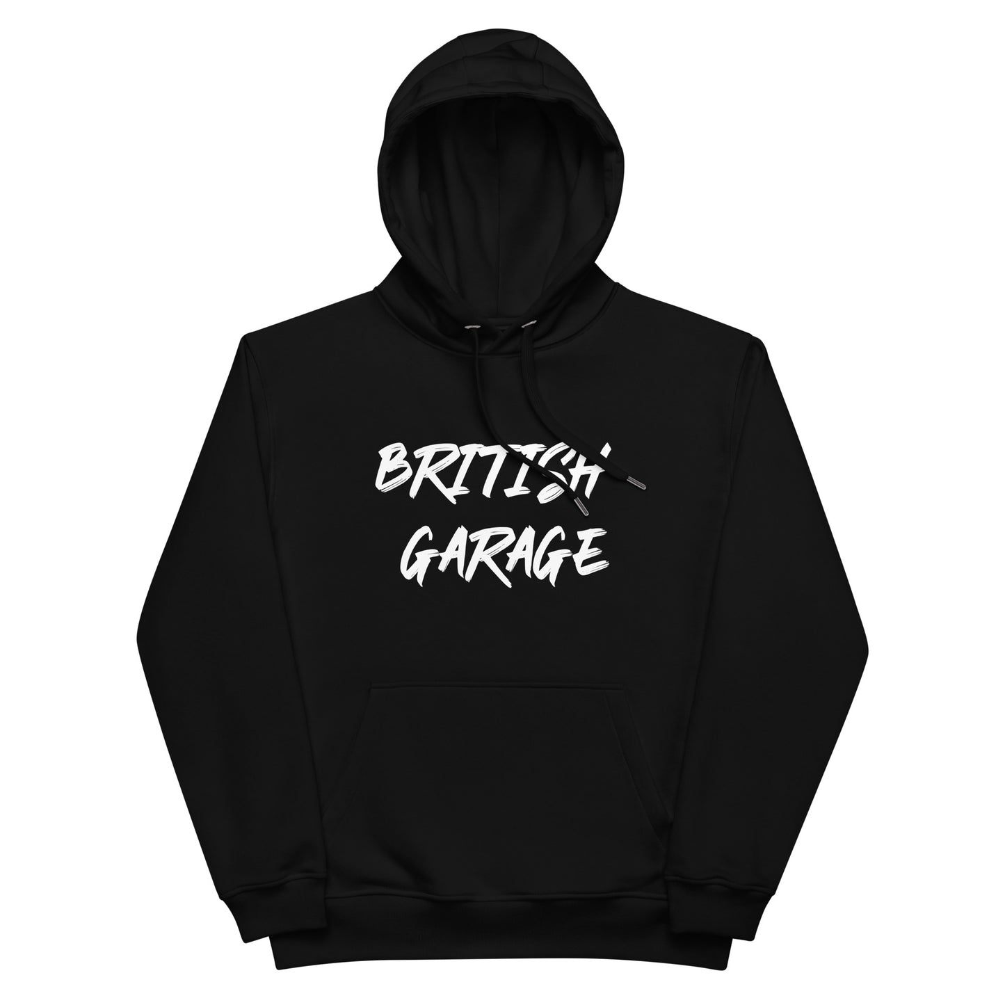 Hochwertiger Bio Kapuzenpullover British Garage