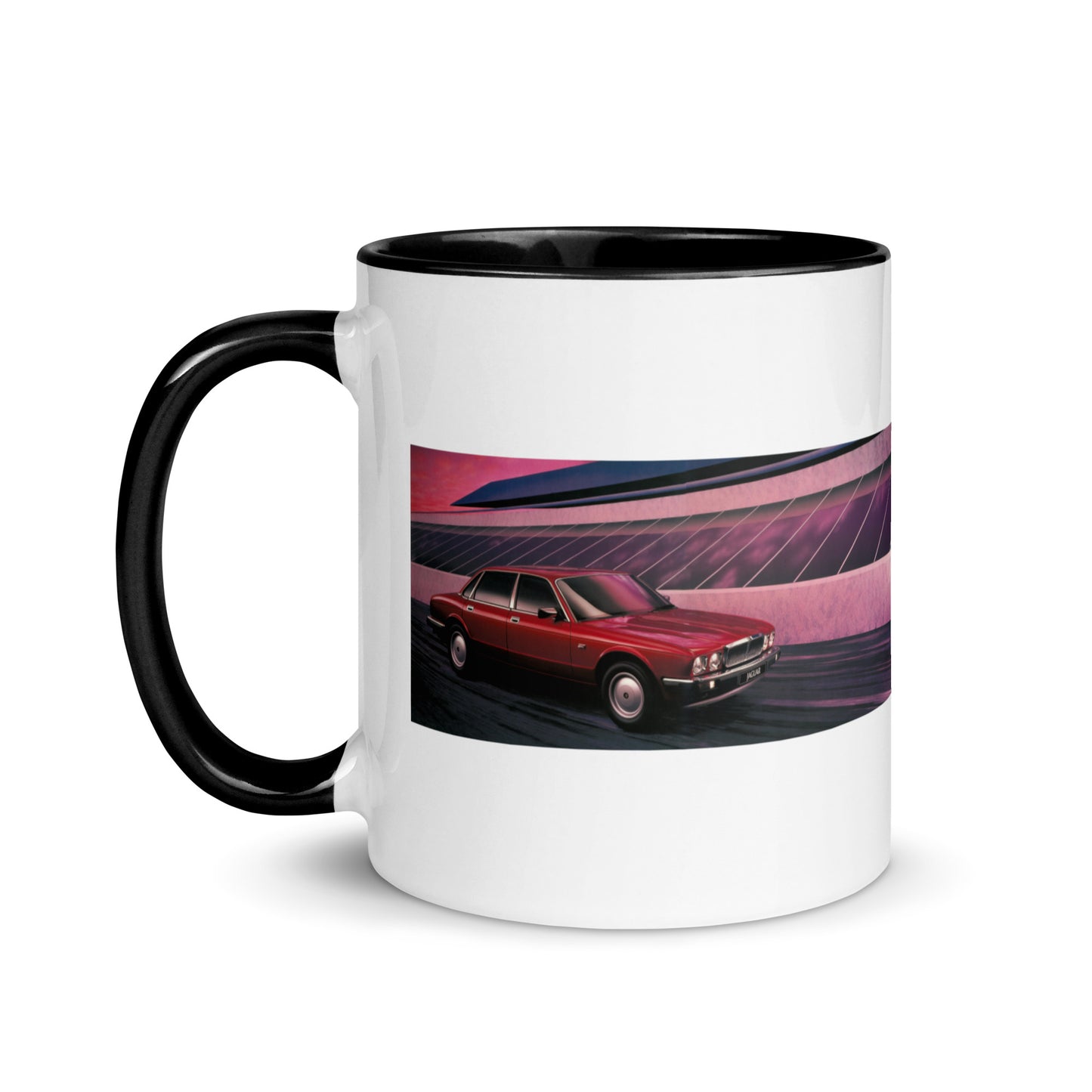 British-Garage-Tasse mit Jaguar Daimler XJ40 Redwine