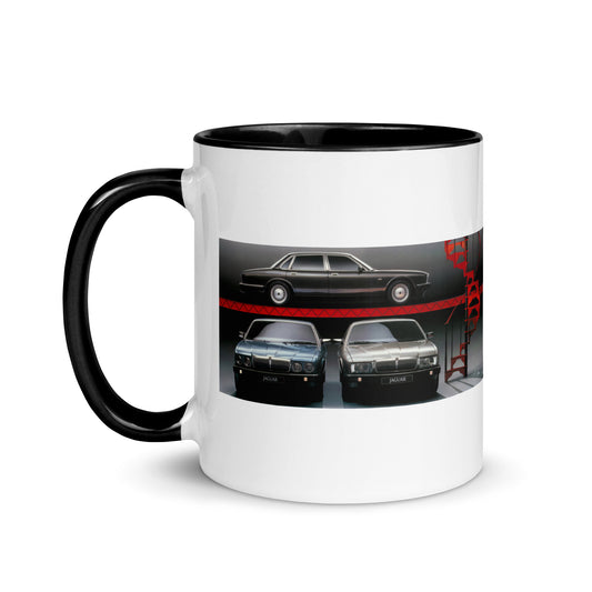 British-Garage-Tasse mit Jaguar XJ40-Garage